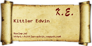 Kittler Edvin névjegykártya